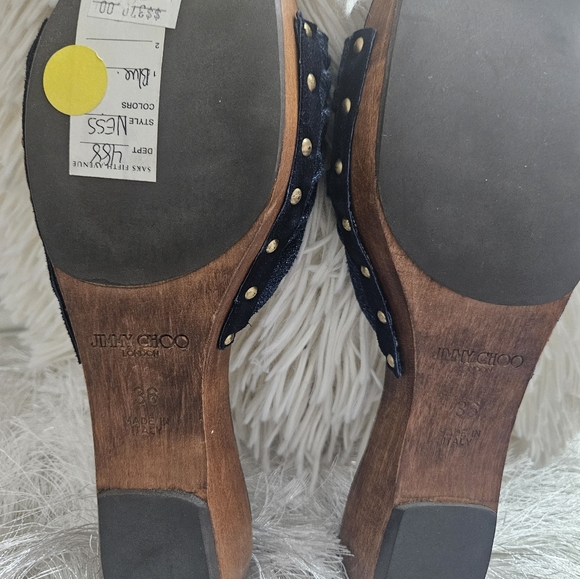 Beautiful never worn women denim/suede slip on sandals authentic jimmy choo - Picture 4 of 7